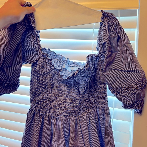 Navy striped sleeved nap dress - Picture 2 of 2